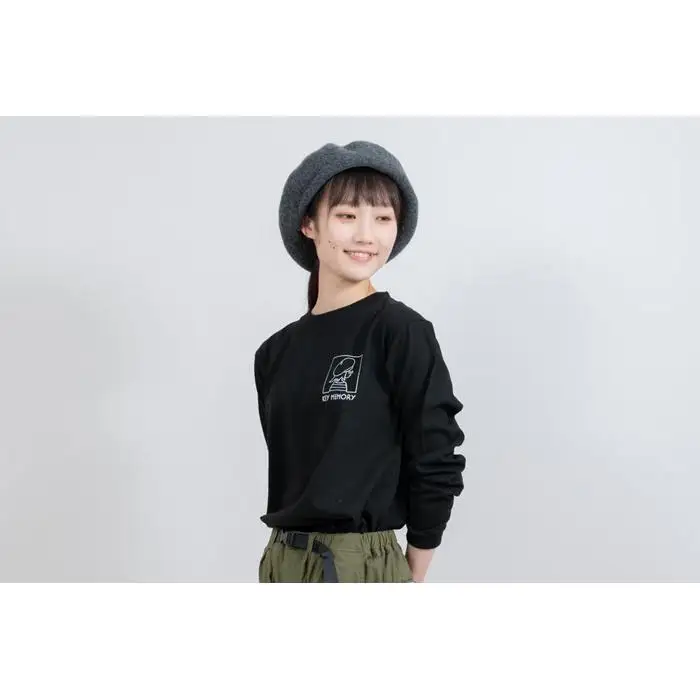 《2》【KEYMEMORY　鎌倉】ウィンドーイラストロングTシャツ　BLACK