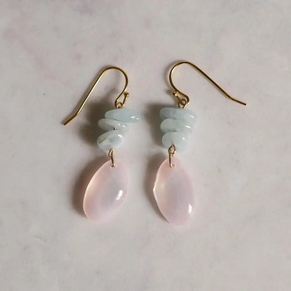 さくらひとえ  アクアマリン　ピアス