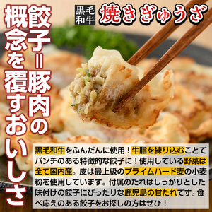 i829 黒毛和牛焼ぎゅうざ(8個入り×12P・計96個) 餃子 牛肉 肉 黒毛和牛 国産 おかず 冷凍【カミチク】