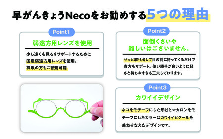 チョッと遠くが見えにくい時にサッと使う"サポートグラス" 早がんきょう Neco ピスタチオ [B-8101_01]