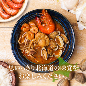 奥芝商店・北海道の恵み！竜宮の賄い 海鮮スープカレー 【2~4人前入り】 北海道 500g 2個 パウチ 札幌 グルメ ご当地 お取り寄せ 札幌 スープカレー 専門店の味 レトルト 人気 魚介 冷凍