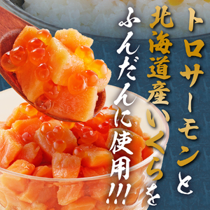 北海道産 いくら 醤油漬け （鮭卵）とトロサーモンの絶品！ 親子丼 セット 600g（200ｇ×３個）水産 海鮮 魚卵 魚介 お取り寄せ グルメ 札幌 サーモン トロサーモン 3パック ご飯にのせるだけ 冷凍