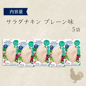 サラダチキン (プレーン味) 100g × 5袋 (計500g) 鶏肉 チキン 機能性表示食品 冷凍 ダイエット 健康 おかず サラダ 小分け タンパク質 朝食 岩手県 大船渡市 アマタケ