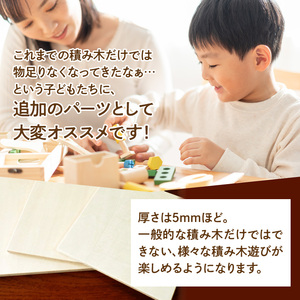 遊びの世界が広がる積み木！プレート積み木正方形セット [h007]