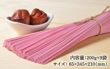 【訳あり】手延べ梅素麺 200g×9袋 / 麺 乾麺 素麺 そうめん 梅 / 南島原市 / のうち製麺 [SAF033]