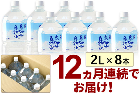 《定期便12ヶ月》鳥海山自然水(2L)8本×12か月連続 計96本