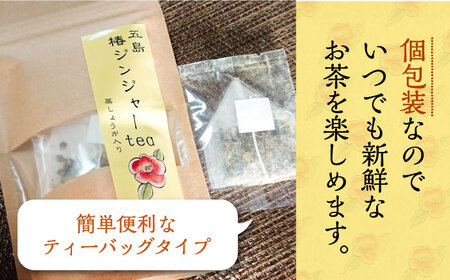 五島椿ジンジャーtea8袋 蒸ししょうが入り 生姜 つばき 茶 個包装 ティーバッグ 五島市 / GOTO Challenged 椿 [PDU007]