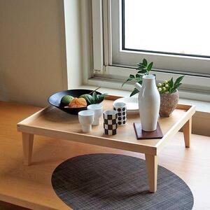 【ギフト用】旭川家具　コサイン　お月見トレー　メープル 【 旭川家具 北海道 旭川市 木製 家具 脚付 トレー ベッドテーブル 小テーブル お膳 銘々膳 飾り台 縁側 テーブル 選べる樹種 シンプル ナチュラル 手作り 北欧 おしゃれ 天然木 無垢 】_01126