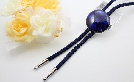 有田焼ループタイ るりブルー 有田焼アクセサリー二宮閑山 おしゃれ アクセサリー 磁器 A12-225