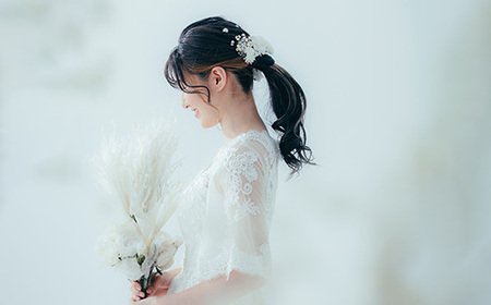 【布花アクセサリー】白い小花のヘッドアクセサリーset