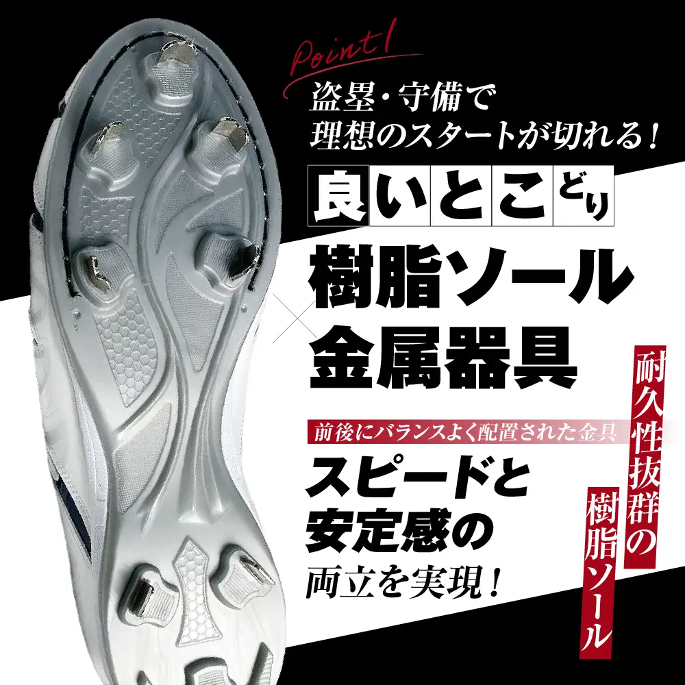 一般 向け 野球 スパイク （Blast3/4カット） カラー オーダー 樹脂底金具 埋込式  人工皮革 エナメル フィット感 人気 おすすめ 長持ち メンズ レディース ジャガーズ創工