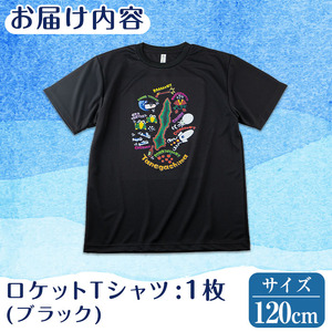 n209-BL-120 数量限定 種子島 Tシャツ ブラック・120cm キッズ 子供 鹿児島 ご当地 半袖 【TEAR DROP】