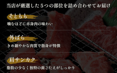 Y151 【和牛セレブ】鳥取和牛 焼肉用希少部位5種食べ比べセット  500g(八角箱入り)