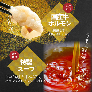 名店 中洲「唐八」博多もつ鍋セット（醤油味）2～3人前 _KHT0205