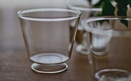 耐熱ガラス製 重ねてしまえる 高台付き角碗 2個＆和茶急須 1個[ZF321]