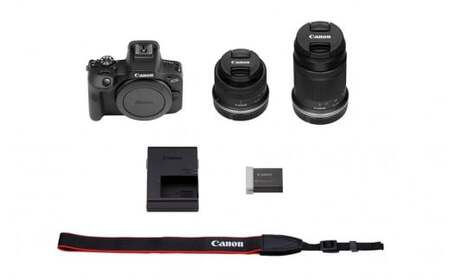 【Canon】 キヤノン ミラーレス カメラ EOS R100 ダブルズームキット 18-45mm / 55-210mm スターターセット キャノン_0035C