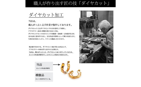【ギフト対応可】品のある輝きダイヤカット ピアス（カラー：ゴールド）【043-003-2-1】アクセサリー ジュエリー K18GP 上品 職人 ギフト プレゼント おしゃれ