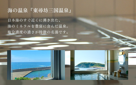 【期間限定】越前三国湊～温泉と地魚、旬食材を堪能できるペア宿泊プラン 旅行 観光 [L-7201]