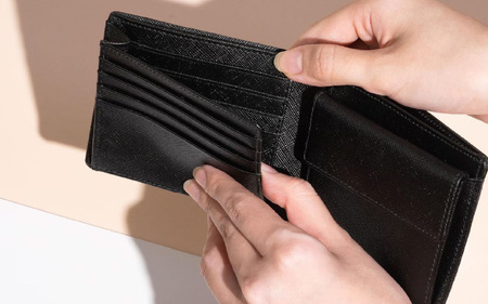 サフィアーノ　二つ折り財布2CARD・名刺入れセット ネイビー