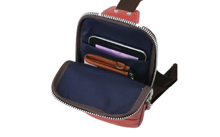 豊岡製牛革ボディバッグ レッド