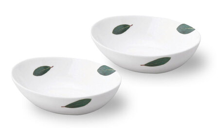 【美濃焼】ラ・エミーズ オーバルボウル S ペア セット【山加商店】AM200-150 食器 鉢 ボウル 楕円鉢 副菜鉢 ハーブ グリーン 緑 おしゃれ ギフト プレゼント 贈り物 送料無料[MEB032]