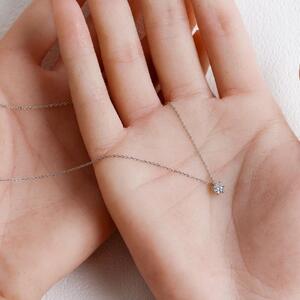 プラチナ900【ラボグロウンダイヤモンドネックレス】0.2ct 美しい6本たてづめデザイン 長さ40cm LAB-PT900-001 ネックレス