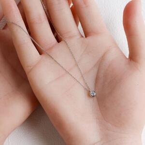 プラチナ900【ラボグロウンダイヤモンドネックレス】0.2ct クラシカルなふくりん留め 長さ40cm LAB-PT900-004 ネックレス
