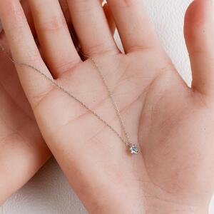 プラチナ900【ラボグロウンダイヤモンドネックレス】0.2ct 可愛い4点留めデザイン 長さ40cm LAB-PT900-005 ネックレス