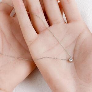 プラチナ900【ラボグロウンダイヤモンドネックレス】0.2ct 馬蹄ばていデザイン 長さ40cm LAB-PT900-006 ネックレス