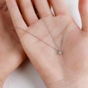 プラチナ900【ラボグロウンダイヤモンドネックレス】0.2ct 可愛い王冠モチーフ 長さ40cm LAB-PT900-007 ネックレス