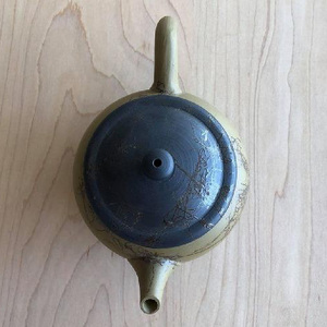 三代片山白山作 緑泥藻がけ茶銚（木） 陶器 常滑焼 やきもの お茶 茶器 急須 茶道具 日本茶 食器 和 伝統工芸 工芸品 陶製茶こし 日本六古窯 名工 キッチン雑貨 キッチン用品 日用品 ティーポット 日本製 愛知県 常滑市