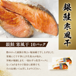 銀鮭寒風干し10切れセット 鮭 銀鮭 銀シャケ さけ サケ しゃけ シャケ サーモン 塩鮭 切り身 干物 ひもの 魚 海産物 魚介 魚介類 惣菜 おかず ごはんのお供 朝ごはん お弁当 個包装 真空パック 冷凍 新潟 