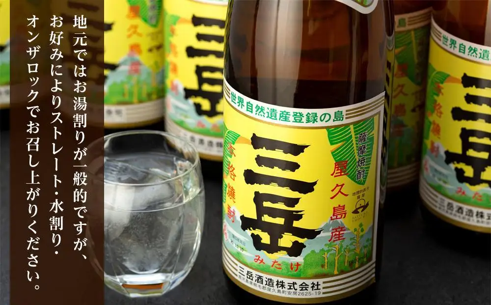 【定期便全12回】屋久島の銘酒『三岳』を毎月お届け！1.8L×3本×12カ月 | 焼酎