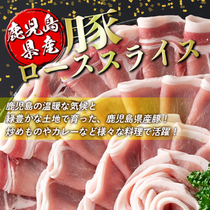 isa452 ＜訳あり＞鹿児島県産豚ローススライス (計2kg・500g×4P)国産 豚肉 真空包装 真空パック 小分け 切落とし ぶたにく 豚 肉 冷凍【コワダヤ】