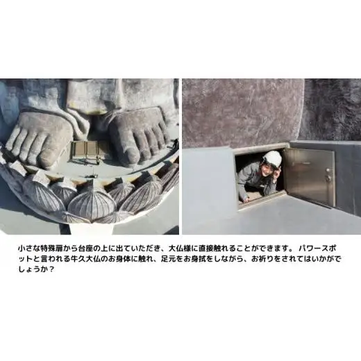 地上20ｍ 牛久大仏 足元 お身拭い 体験 ツアー ※ 平日限定 ※ （ 5名様まで ）