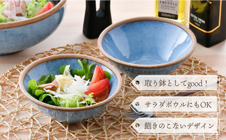 【波佐見焼】テラコッタ BLUE ボウル (Ｓ) ペアセット 皿 食器 小鉢【利左エ門窯】[QB54] 波佐見焼