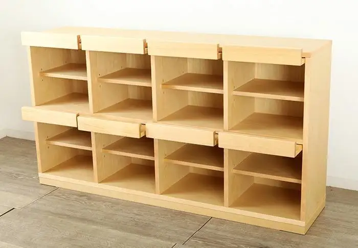 大川家具 ソプラ 150cm マガジンラック 本棚 4列2段 天然木サクラ(バーチ)