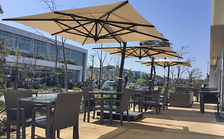 【タカノエクステリア】ステラ（スクエアタイプ）≪パラソル≫ 庭 自宅 店舗 プールサイド ベランダ 風に強い スタイリッシュ 風抜き機構 転倒防止 破損防止 シンプル おしゃれ 