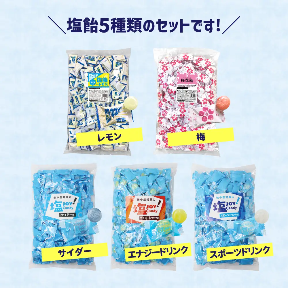 【夏季限定】塩飴 5種セット 5kg｜塩飴