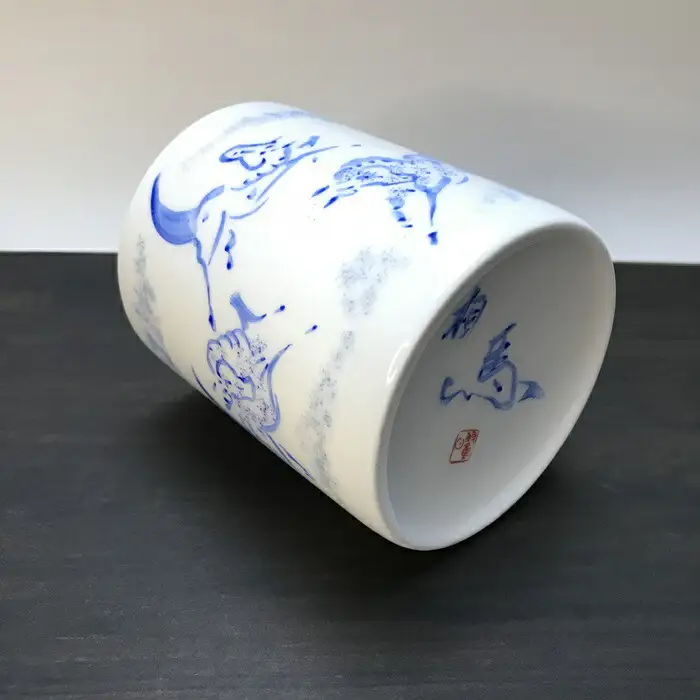 縁起物『左駒』マグカップ青 ｜ マグカップ 福島県