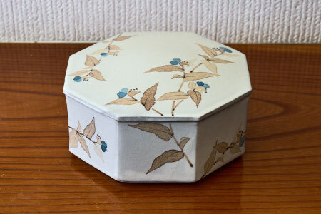和紙染露草文蓋物(H025156)