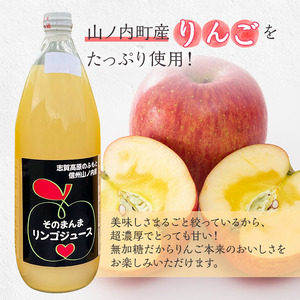 山ノ内町産サンふじとシナノスイート使用！りんごジュース 1000cc×3本（サンふじ2本・シナノスイート1本）セット 果汁飲料 アップルジュース りんご100％ジュース 