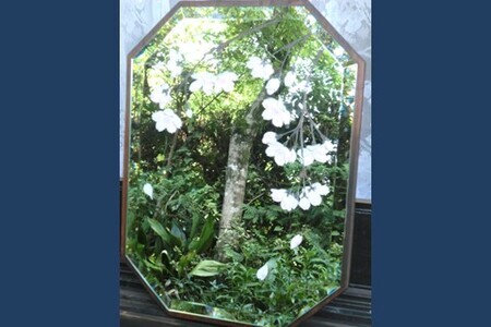 里山彩鏡・枝垂れ桜の壁掛面取り鏡 K024072