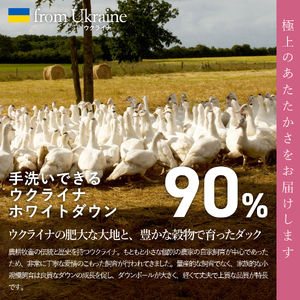 【甲州羽毛肌掛けふとん】手洗いできるウクライナホワイトダウン90% ホワイト（クイーン) ふとんカバー付 羽毛布団 クイーン 掛け布団 洗える  甲州 寝具