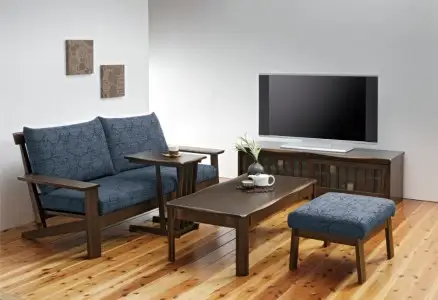 リビングスツール　オーク材　飛騨の家具　イバタインテリア  [Q2138]LS-155 KB / LS-83WR