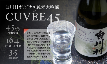純米大吟醸 飲み比べセット 結心 500ml CUVEE45 720ml 1本 ずつ お酒 日本酒 白川村産 山田錦 やまだにしき 氷温熟成 特別なお酒 飛騨 の 地酒 世界遺産 白川郷 村内限定品 渡辺酒造店 蒲酒造場 オリジナル品 地酒 限定 ひだほまれ [S429]