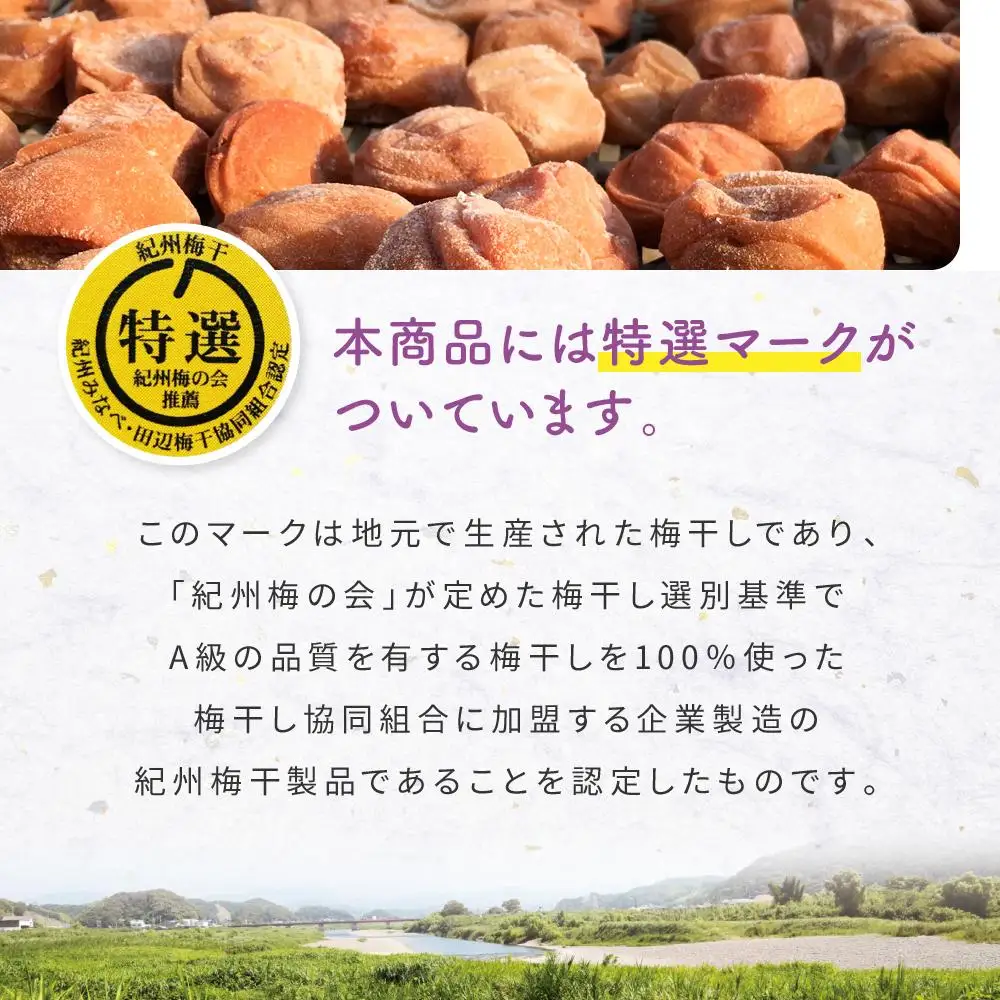 紀州南高梅　極上つぶれ梅　しそ（350ｇ×3個） 塩分約7％