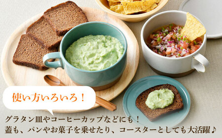 【陶器市特集】【波佐見焼】【オーブン可】スタッキング 蓋つき スープマグ 2点セット ブルー・ホワイト マグカップ スープカップ 小皿 食器 皿 【舘山堂】[RC45] 波佐見焼