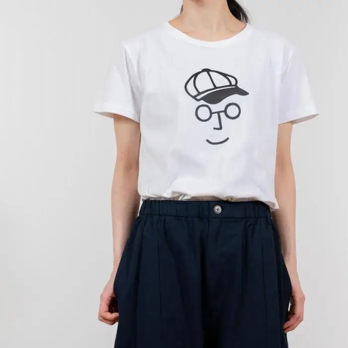 《1》【KEYMEMORY 鎌倉】キャスケットイラストTシャツ WHITE