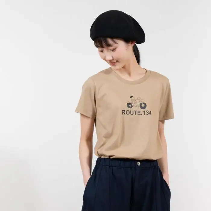 《0》【KEYMEMORY 鎌倉】ルート134イラストTシャツ BEIGE